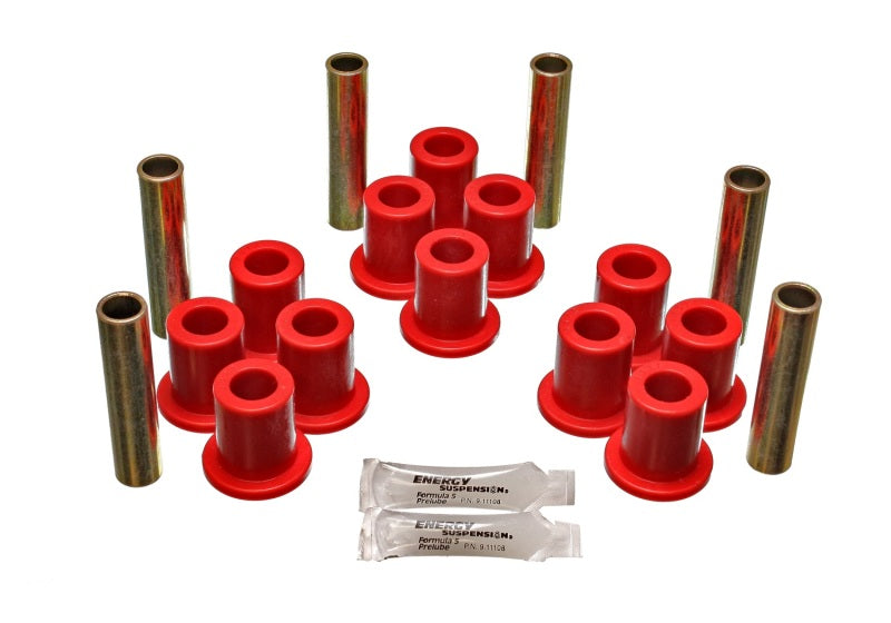ES Spring/Shackle Bush - Red - Energy Suspension Ford 4 Wd Front Spring Bushing Set - Red