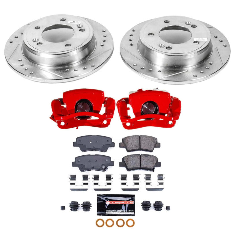 PSB Z23 Evolution Kit w/Cals - Power Stop 13-17 Hyundai Elantra GT Rear Z23 Evolution Kit w/Calipers