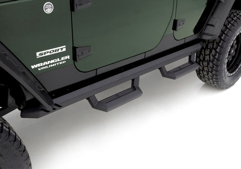 RAM Rock Rails - Rampage 1999-2019 Jeep Rock Rail Short Step Universal 4 Piece Set - Black