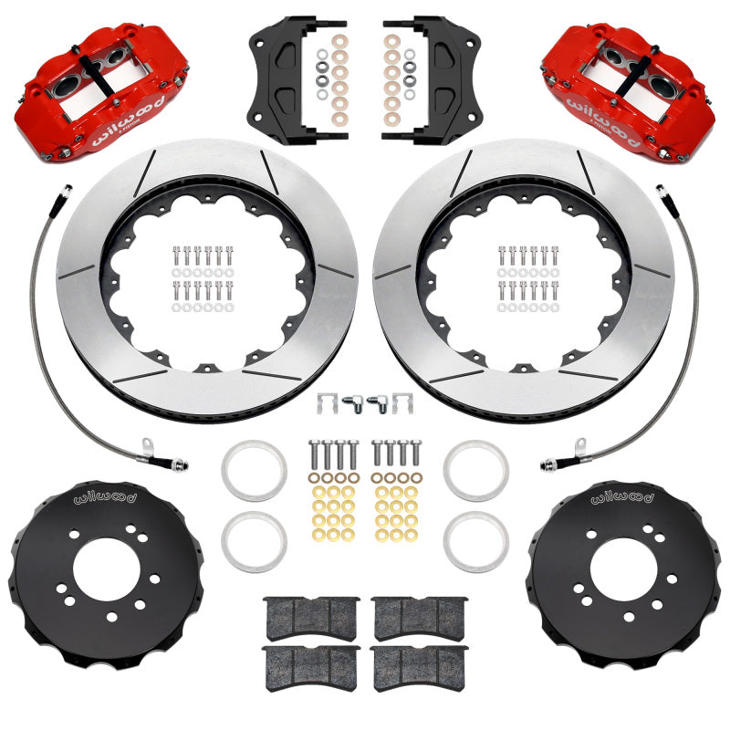 WIL Superlite Brake Kit - Wilwood 89-98 Nissan 240SX/89-94 Skyline/90-96 300ZX Superlite 6R Front BBK w/ 14in D/S Rotors - Red