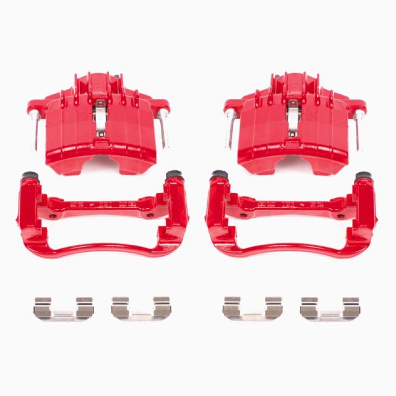 PSB Red Calipers - Power Stop 04-05 Chevrolet Classic Front Red Calipers w/Brackets - Pair