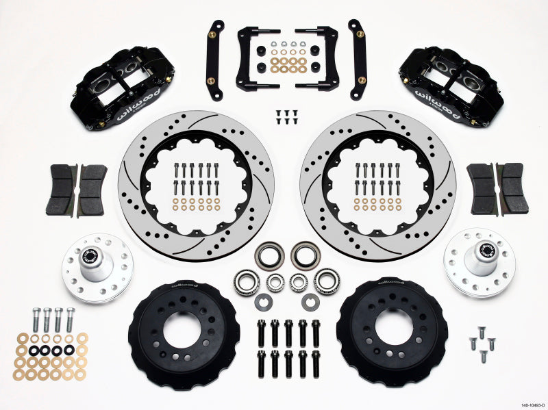 WIL Superlite Brake Kit - Wilwood Narrow Superlite 6R Front Hub Kit 14.00in Drilled 79-81 Camaro