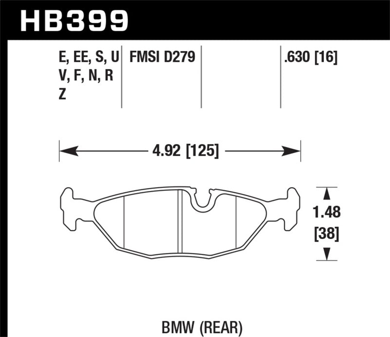 HAWK DTC-50 Brake Pad Sets - Hawk 84-4/91 BMW 325 (E30) DTC-50 Race Rear Brake Pads