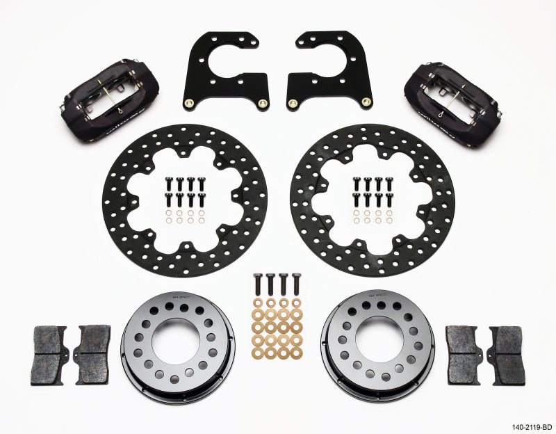 WIL Dynalite Brake Kit - Wilwood Forged Dynalite Rear Drag Kit Drilled Rotor New Big Ford 2.50in Offset