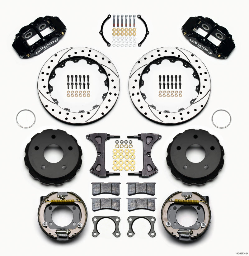 WIL Superlite Brake Kit - Wilwood Narrow Superlite 4R Rear P-Brk Kit 12.88in Drilled Big Ford 2.00in Off Bronco 5 x 5.50