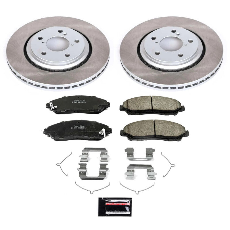 PSB Semi-Coated Rotor Kits - Power Stop 17-22 Honda Ridgeline Front Semi-Coated Rotor Kit