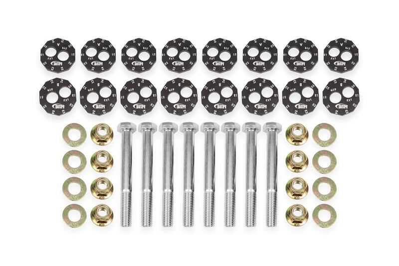 BMR Camber Bolts - BMR 14-19 Chevrolet Corvette C7 Front & Rear Lower Control Arms Camber Bolt Kit - Black Anodized