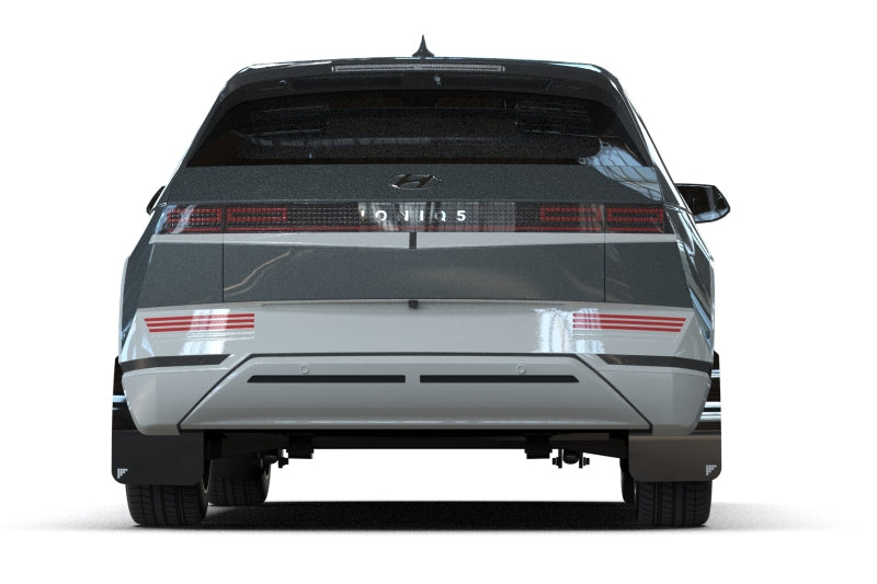 RAL UR Blk Flap/Teal Logo - Rally Armor 22-24 Hyundai Ioniq 5 Black UR Mud Flap Light Blue Battery Logo