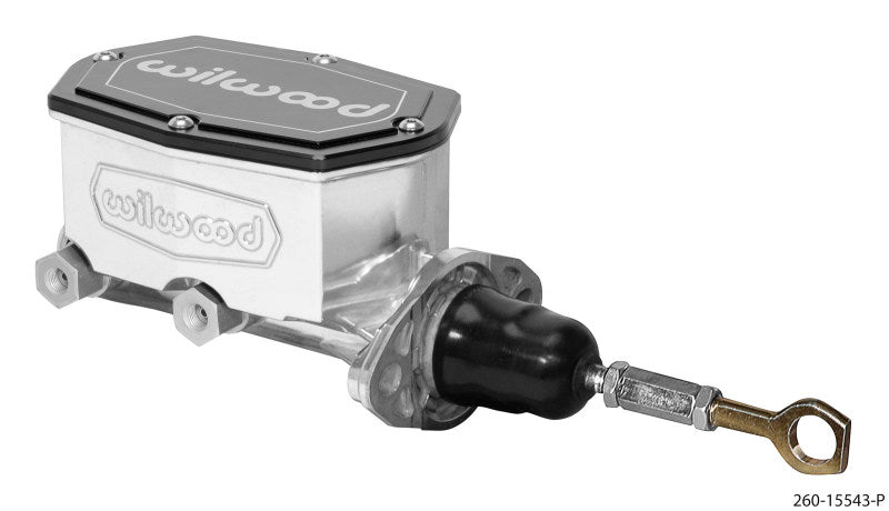 WIL Master Cylinder - Wilwood Compact Tandem Master Cylinder - 1.12in Bore - w/Pushrod - Fits Mustang (Ball Burnished)