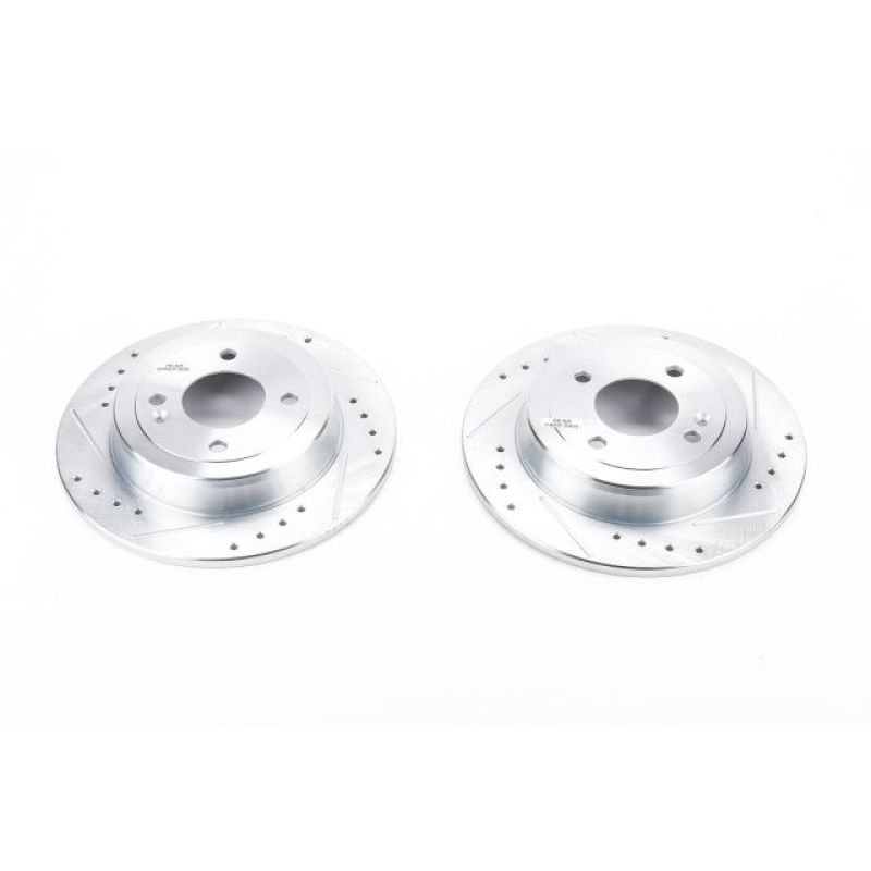 PSB Evolution Drill/Slot Rotor - Power Stop 12-19 Hyundai Accent Rear Evolution Drilled & Slotted Rotors - Pair