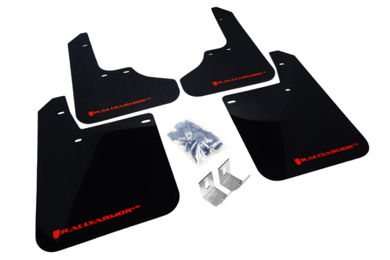 RAL UR Blk Flap/Rd Logo - Rally Armor 93-01 Subaru Impreza RS Black UR Mud Flap w/ Red Logo
