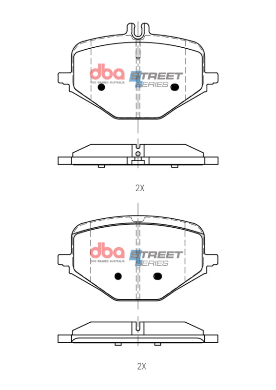 DBA Street Series Brake Pads - DBA 20-22 Mercedes-Benz GLE53 AMG (w/Red Brembo Calipers) Street Series Rear Brake Pads