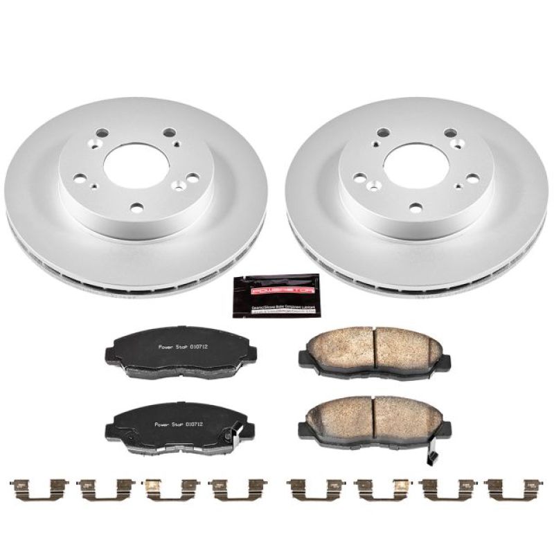 PSB Z17 Evolution Coated Kit - Power Stop 06-11 Honda Civic Front Z17 Evolution Geomet Coated Brake Kit