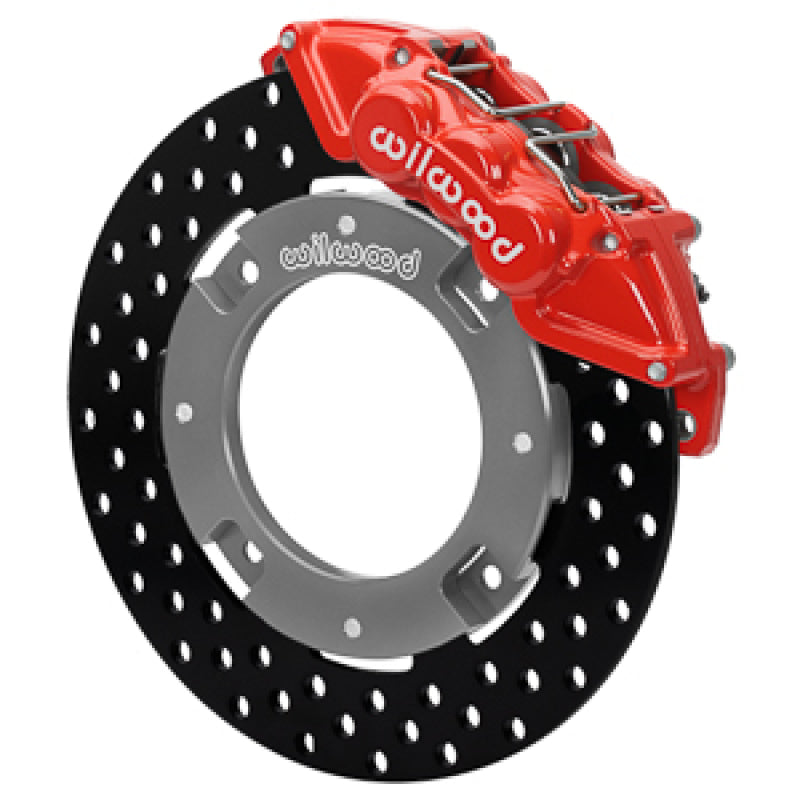 WIL UTV Big Brake Kits - Wilwood 17-21 Can-Am X3RS Red 6-Piston Front Kit 11.25in - Drilled Rotors