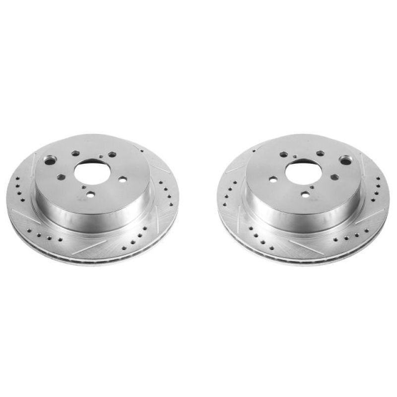 PSB Evolution Drill/Slot Rotor - Power Stop 14-18 Subaru Forester Rear Evolution Drilled & Slotted Rotors - Pair