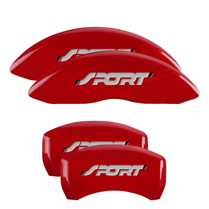 MGP Caliper Covers 4 Logo - MGP 4 Caliper Covers Engraved Front & Rear No bolts/Sport Red finish silver ch