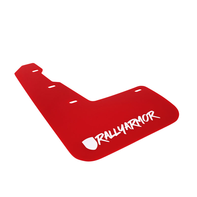 RAL UR Red Flap/Wht Logo - Rally Armor 15-21 Subaru WRX/STI Red Mud Flap White Altered Font Logo