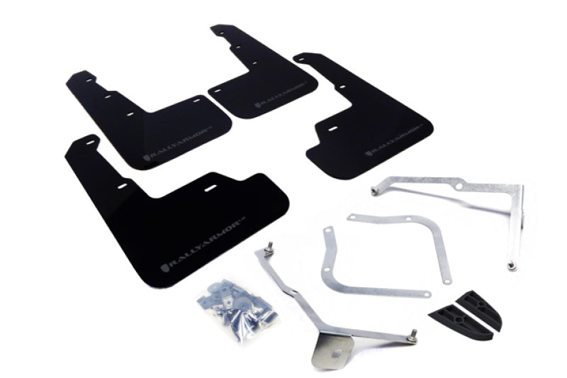 RAL UR Blk Flap/Grey Logo - Rally Armor 15-21 Subaru WRX/STI Black UR Mud Flap w/Grey Logo