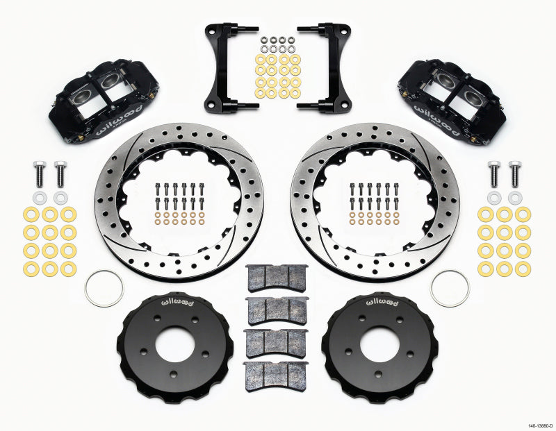 WIL Superlite Brake Kit - Wilwood Narrow Superlite 4R Front Hat Kit 12.88in Drill 2007-Up Jeep Wrangler
