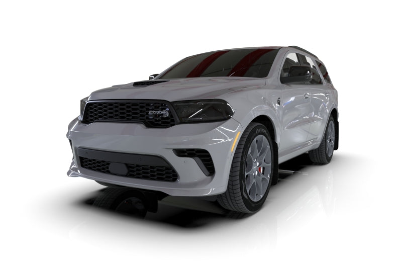 RAL UR Blk Flap/Red & Wht Logo - Rally Armor 16-25 Dodge Durango GT/Hellcat/RT/SRT 392/SXT Black UR Mud Flap Red Logo