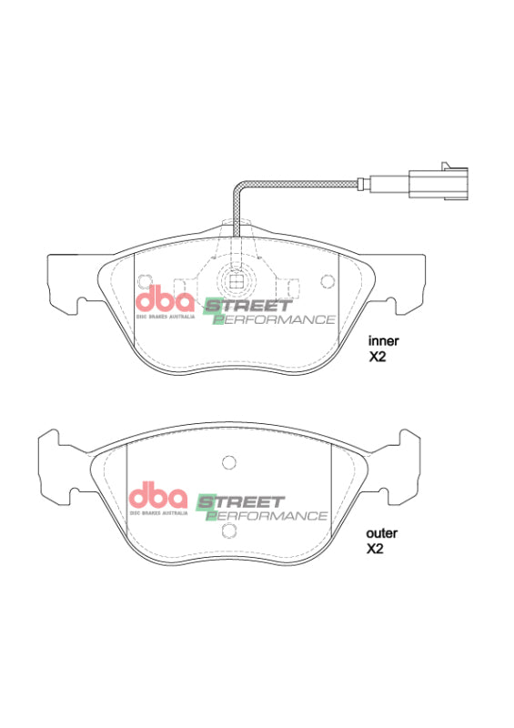 DBA SP Performance Brake Pads - DBA 2014 Tesla S SP Performance Front Brake Pads