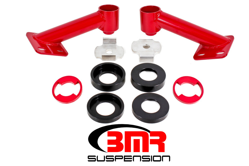 BMR Cradle Braces - BMR 15-17 S550 Mustang Cradle Bushing Lockout Kit - Red