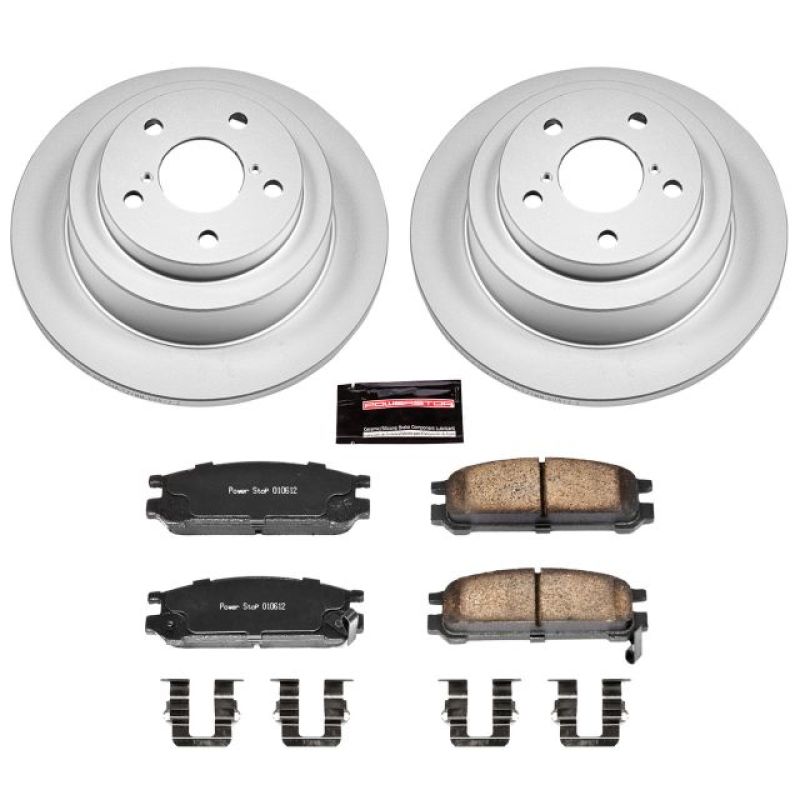 PSB Z17 Evolution Coated Kit - Power Stop 93-96 Subaru Impreza Rear Z17 Evolution Geomet Coated Brake Kit