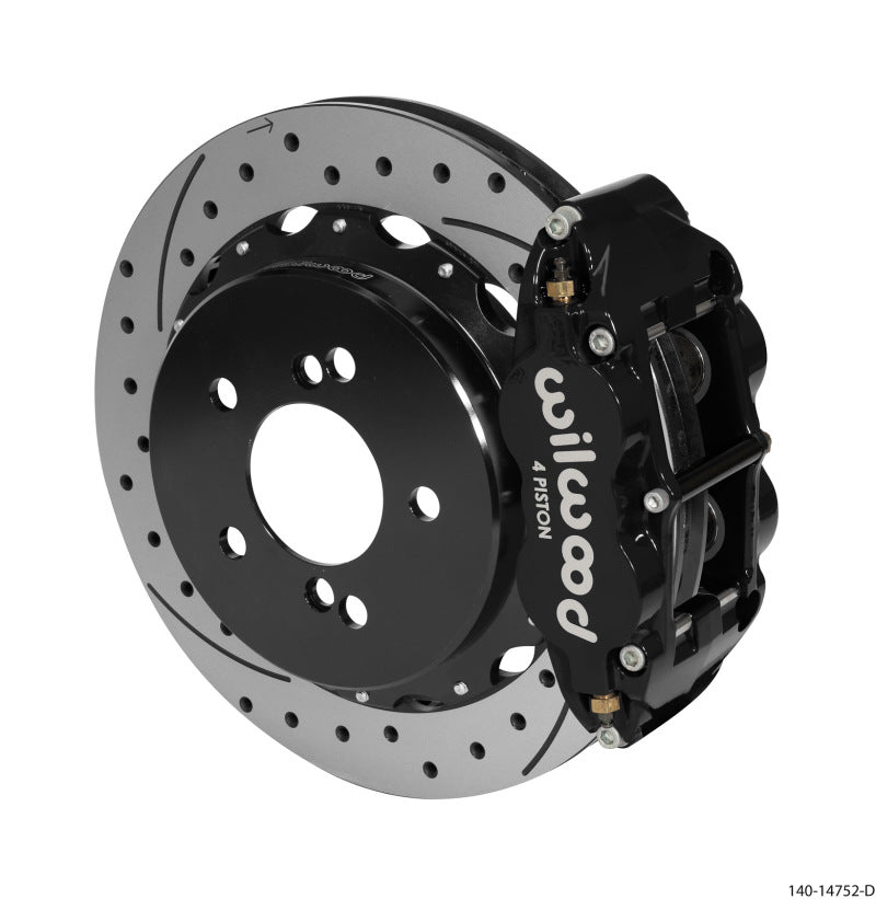 WIL Superlite Brake Kit - Wilwood Narrow Superlite 4R Rear Kit 12.88in Drilled/Slotted Black 00-06 BMW M3 E46