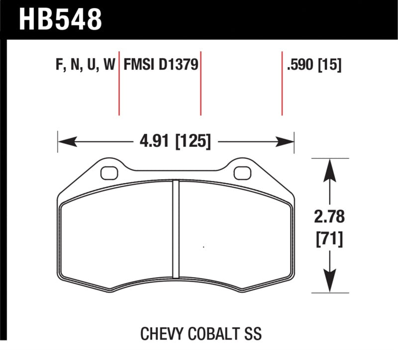 HAWK DTC-70 Brake Pad Sets - Hawk Renault Clio / Cobalt SS DTC-70 Front Brake Pads
