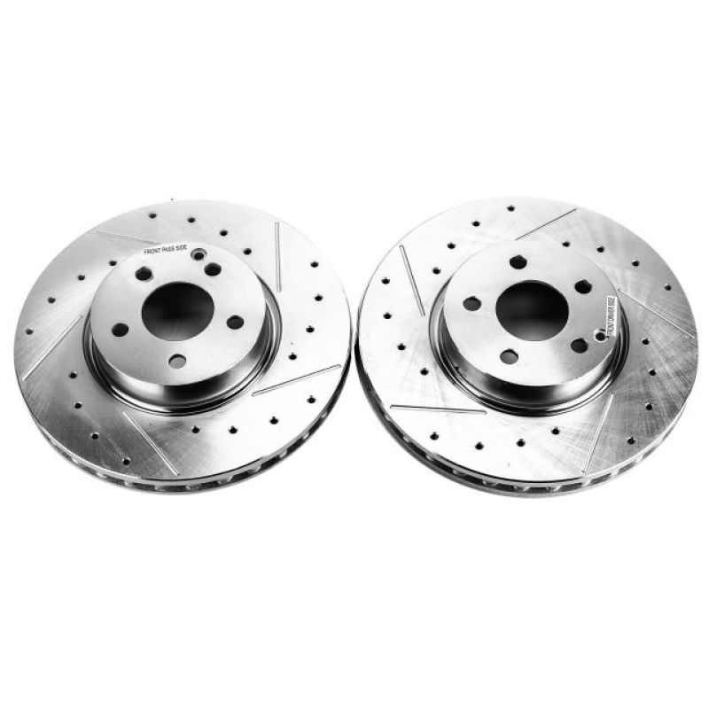 PSB Evolution Drill/Slot Rotor - Power Stop 17-19 Audi A4 Front Evolution Drilled & Slotted Rotors - Pair