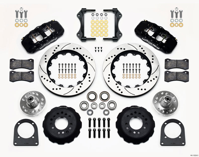 WIL Aero Brake Kit - Wilwood AERO6 Front Hub Kit 14.00in Drilled TCI-IFS 71-78 (Pinto Based)