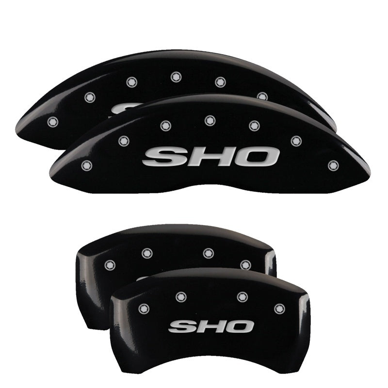 MGP Caliper Covers 4 Logo - MGP 4 Caliper Covers Engraved Front & Rear SHO Black finish silver ch