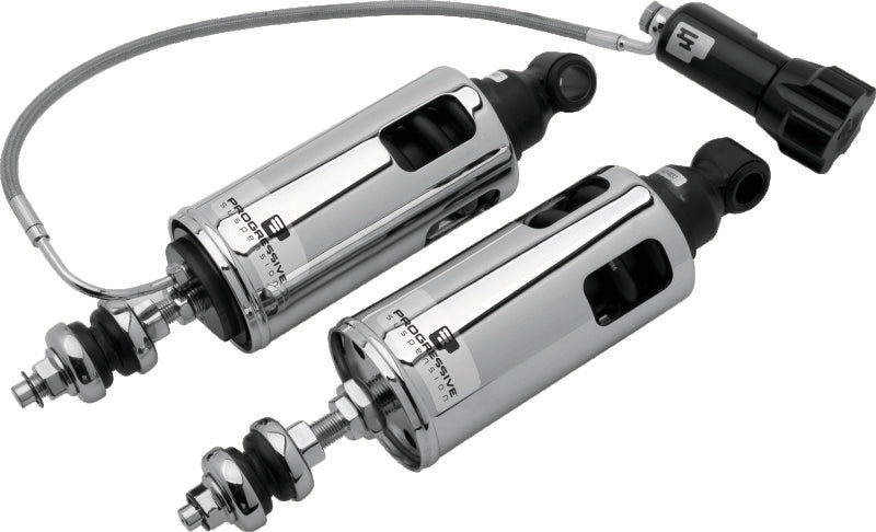 PGR 422 Shocks - Progressive 89-99 Harley Softail 422 Series Shocks w/RAP - Chrome