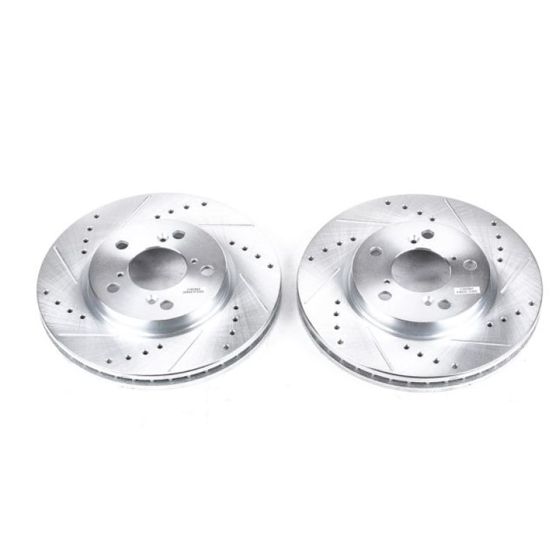 PSB Evolution Drill/Slot Rotor - Power Stop 05-10 Honda Odyssey Front Evolution Drilled & Slotted Rotors - Pair