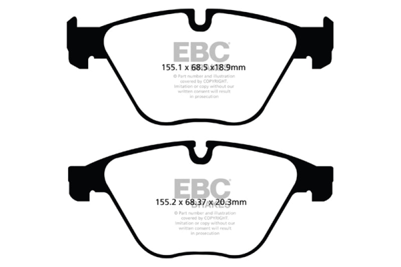 EBC Redstuff Brake Pad Sets - EBC 10+ BMW 535i 3.0 Turbo (F10) Redstuff Front Brake Pads