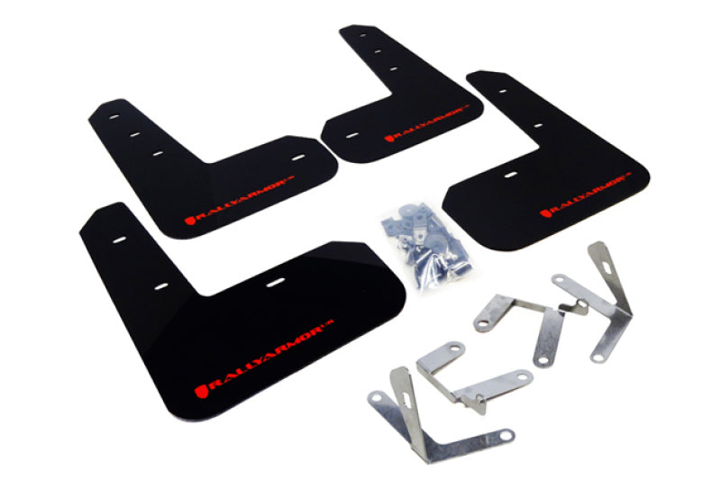 RAL UR Blk Flap/Rd Logo - Rally Armor 13-17 Subaru BRZ/Toyota FR-S Black UR Mud Flap w/Red Logo