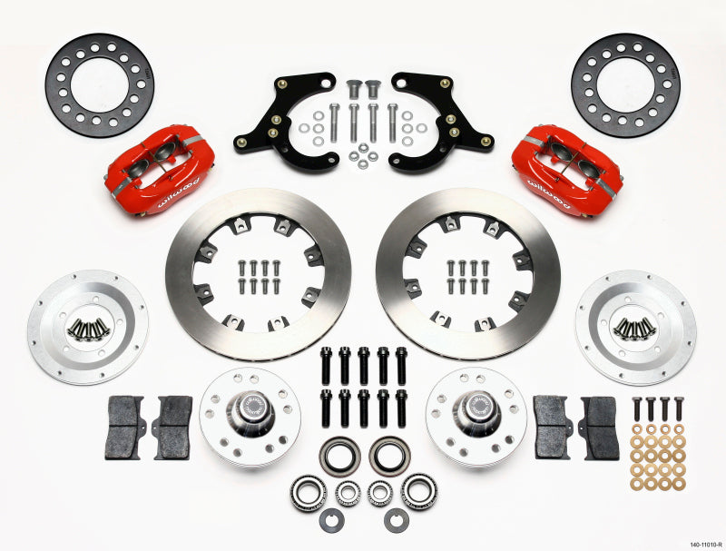 WIL Dynalite Brake Kit - Wilwood Forged Dynalite Front Kit 11.75in Red 55-57 Chevy