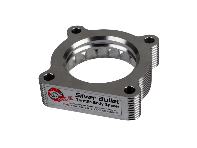 AFE Silver Bullet TBS - aFe 07-12 Dodge 1500 / 07-12 Dodge Dakota V6 3.7L Silver Bullet Throttle Body Spacer - Silver