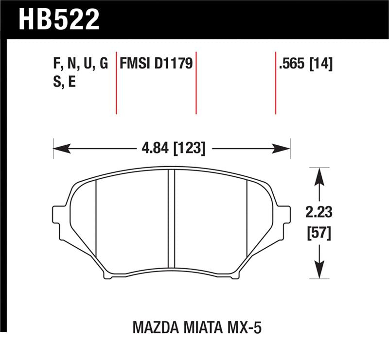 HAWK HP+ Brake Pad Sets - Hawk HP 06-10 Mazda Miata Mx-5 HP+ Street Front Brake Pads