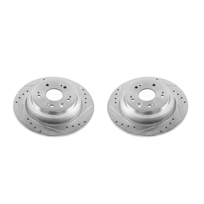 PSB Evolution Drill/Slot Rotor - Power Stop 10-11 Honda Accord Crosstour Rear Evolution Drilled & Slotted Rotors - Pair