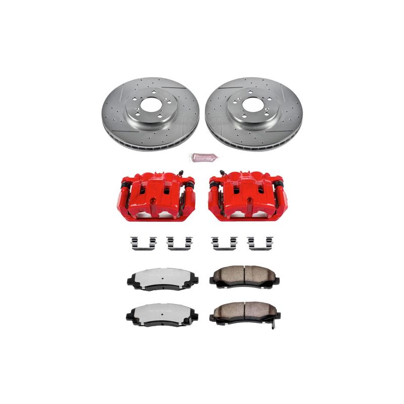 PSB Red Calipers - Power Stop 06-11 Honda Ridgeline Front Z36 Truck & Tow Kit w/Cals