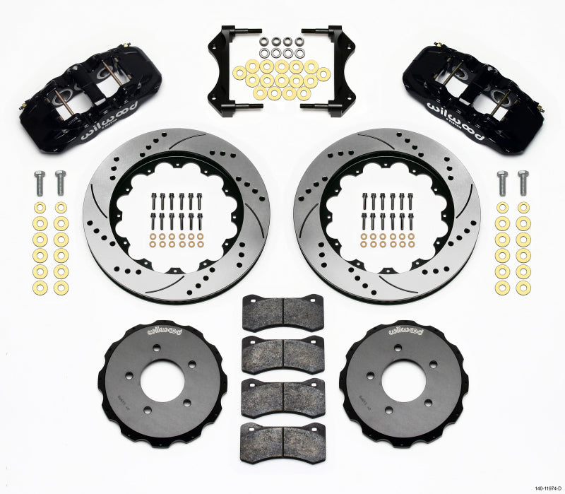 WIL Aero Brake Kit - Wilwood AERO6 Front Hat Kit 14.00 Drilled 99-06 BMW E46