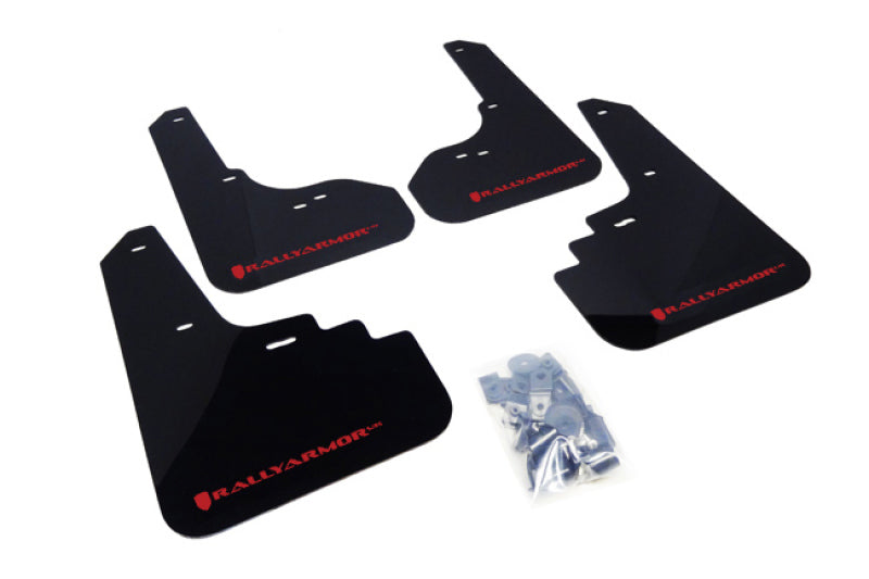 RAL UR Blk Flap/Rd Logo - Rally Armor 05-09 Subaru Legacy / Outback Black UR Mud Flap w/Red Logo