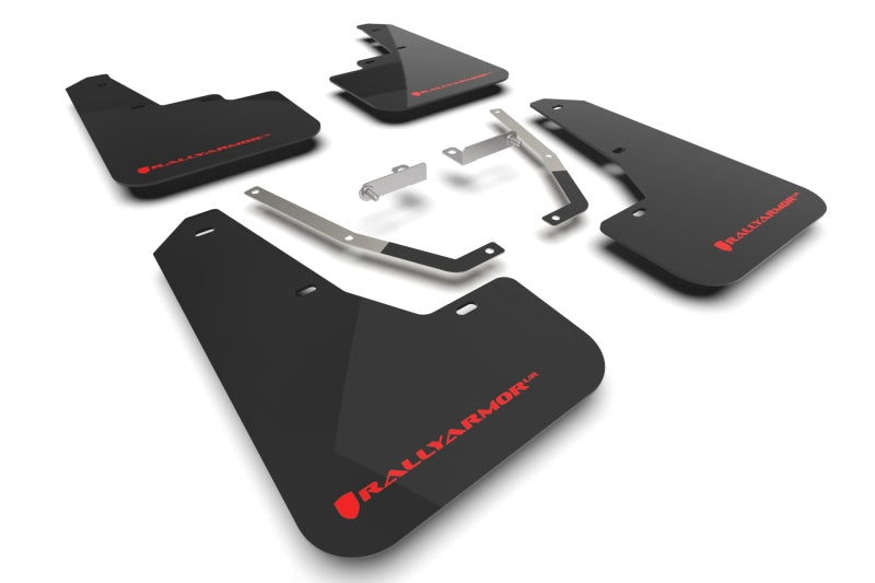 RAL UR Blk Flap/Rd Logo - Rally Armor 24-26 Subaru Crosstrek Black UR Mud Flap Red Logo