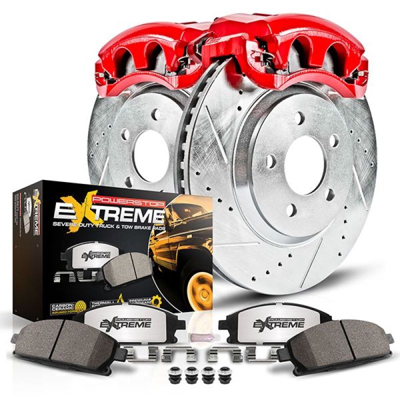 PSB Z36 Truck & Tow Kit w/Cals - Power Stop 13-14 Ford Edge Rear Z36 Truck & Tow Kit w/Calipers