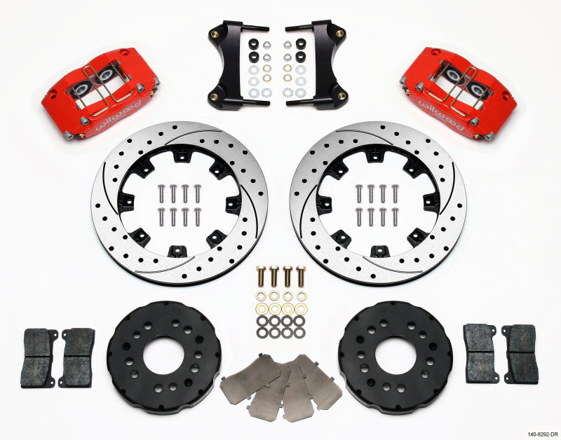 WIL Dynapro Brake Kit - Wilwood Dynapro Radial Front Kit 12.19in Drilled Red 95-99 Mitsubishi Eclipse (*Line Kit Needed*)