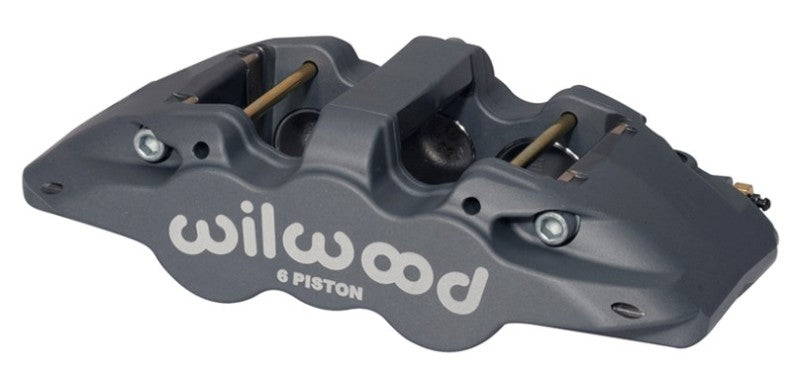 WIL Aero Caliper - Wilwood Caliper-Aero6-R/H - Black Anodize (.80 Thk Pad) 1.62/1.12/1.12in Pistons 1.25in Disc