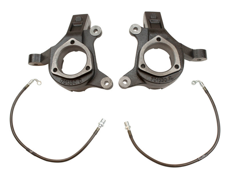 MXT Lift Spindles - MaxTrac 07-16 GM C1500 2WD 3in Front Lift Spindles w/Extended DOT Compliant Brake Lines