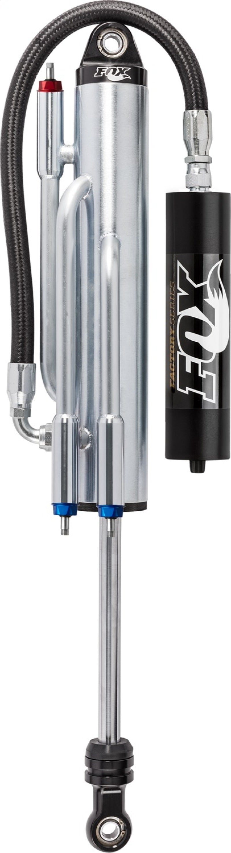FOX 3.0 Factory Bypass Shock - Fox 3.0 Factory Series 18in Remote Res. 3-Tube Bypass (2 Comp/1 Reb) Shock 7/8in (Cust. Valv) - Blk