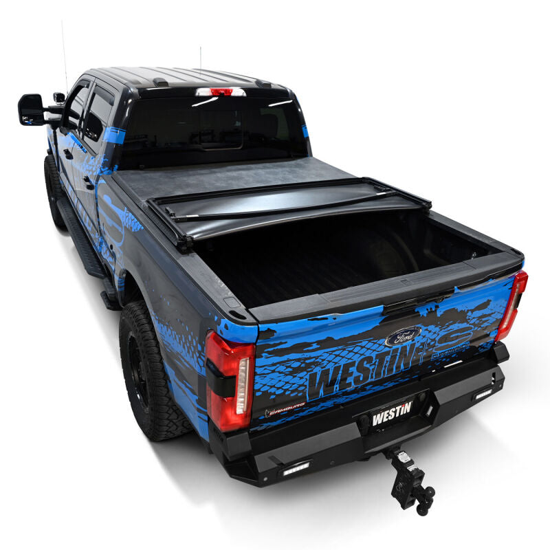 WES Soft Tri-Fold Tonneau Covers - Westin 17-24 Ford F-250/350 Super Duty 6.75ft. Bed Soft Tri-Fold Tonneau Cover - Black